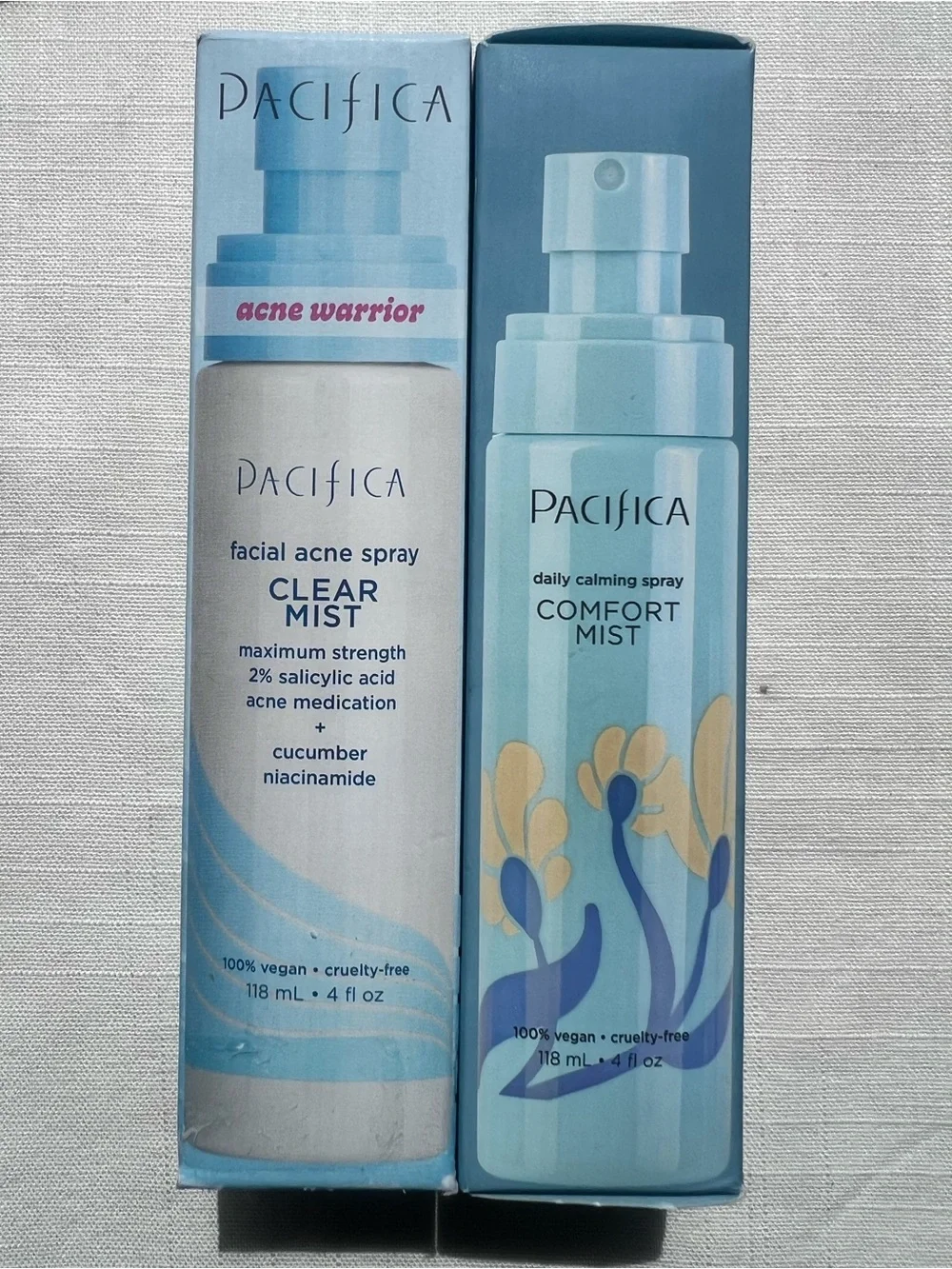 Pacifica Acne Warrior Clear Mist 2% Salicylic Acid & Comfort Mist Set⁠ NIB